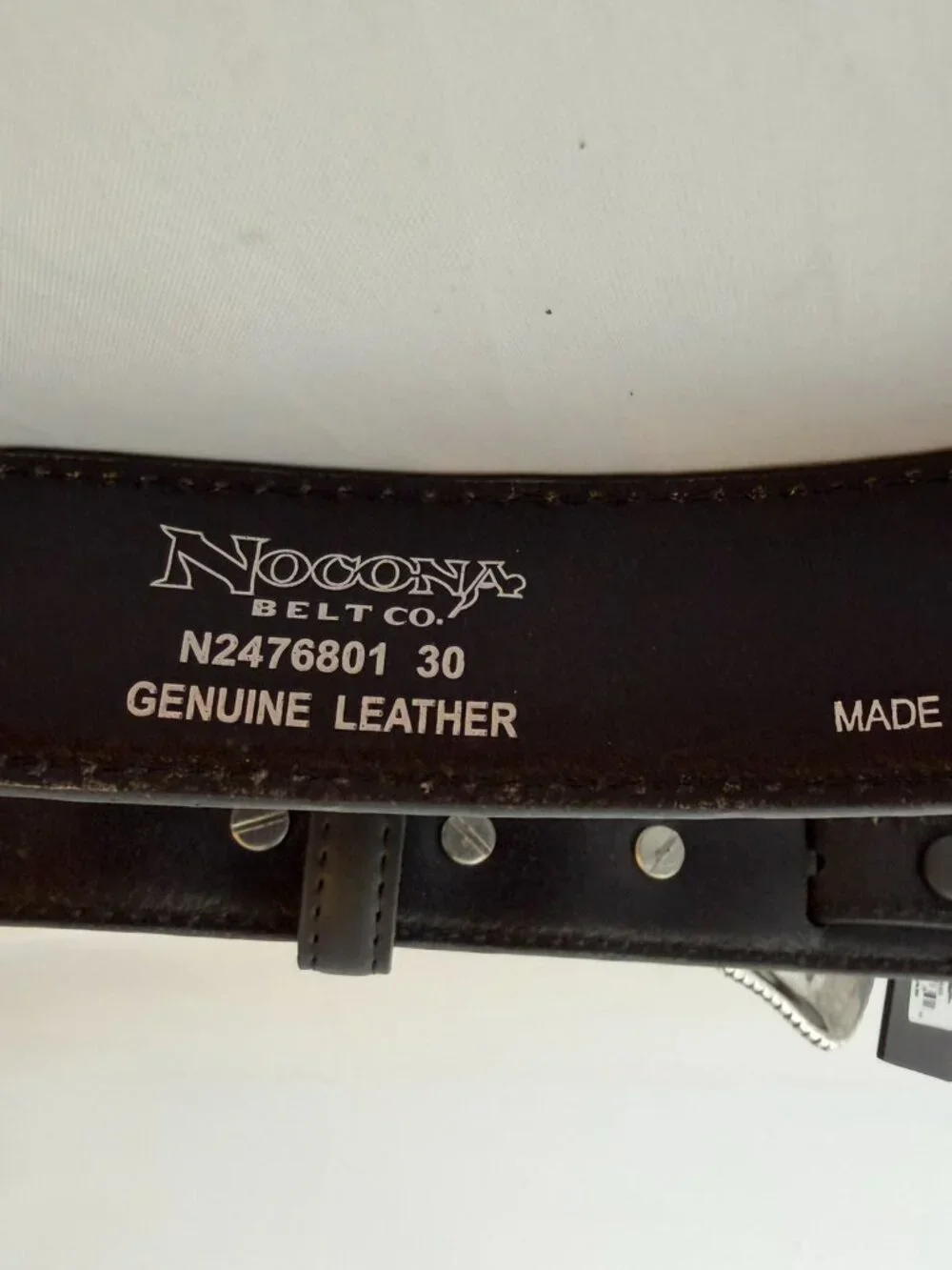 Nocona Men's Top Hand Ranger Arrow Lace Belt Black Leather Size 30 N2476801 NWT